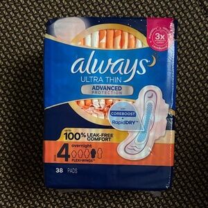 Always Ultra Thin Advanced Protection Pads - Blue and Orange